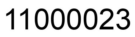 Number 11000023 black image