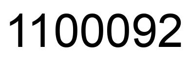 Number 1100092 black image