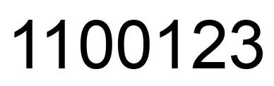 Number 1100123 black image
