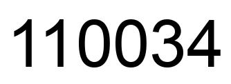 Number 110034 black image
