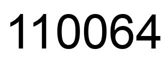 Number 110064 black image