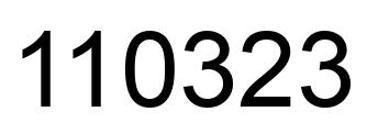 Number 110323 black image