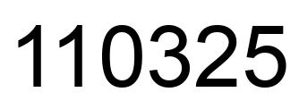 Number 110325 black image