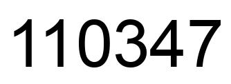 Number 110347 black image