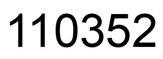 Number 110352 black image