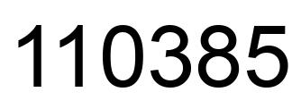 Number 110385 black image