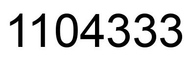 Number 1104333 black image