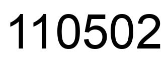 Number 110502 black image
