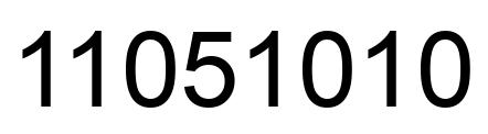 Number 11051010 black image