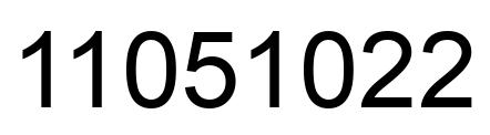 Number 11051022 black image