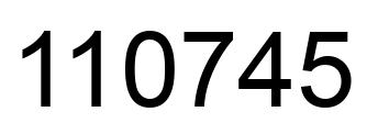 Number 110745 black image