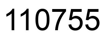 Number 110755 black image