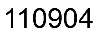 Number 110904 black image