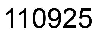 Number 110925 black image