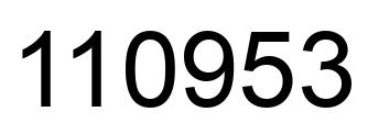Number 110953 black image