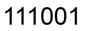 Number 111001 black image