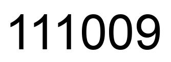 Number 111009 black image