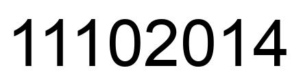 Number 11102014 black image