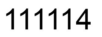 Number 111114 black image