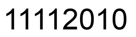 Number 11112010 black image