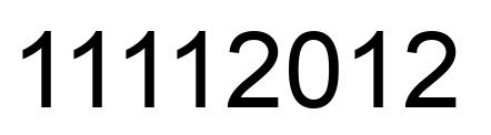 Number 11112012 black image