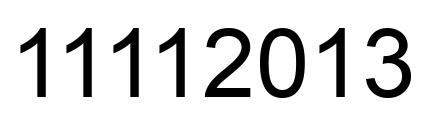 Number 11112013 black image
