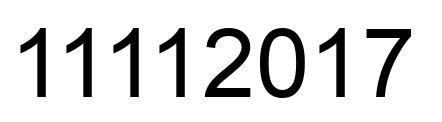 Number 11112017 black image