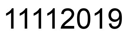 Number 11112019 black image