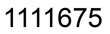 Number 1111675 black image