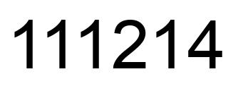 Number 111214 black image