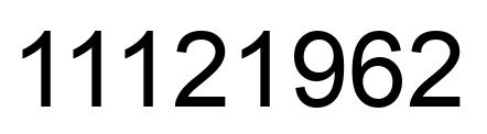 Number 11121962 black image