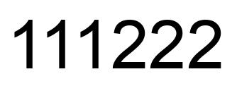 Number 111222 black image