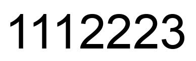Number 1112223 black image