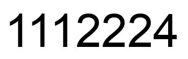Number 1112224 black image