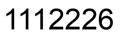 Number 1112226 black image