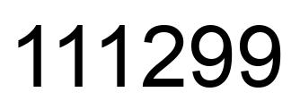 Number 111299 black image