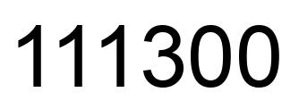 Number 111300 black image