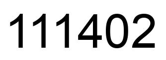 Number 111402 black image