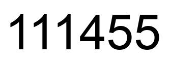 Number 111455 black image