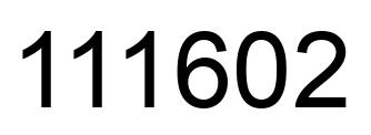 Number 111602 black image