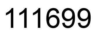Number 111699 black image