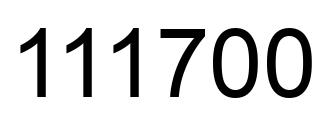 Number 111700 black image