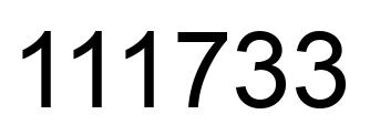 Number 111733 black image