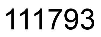 Number 111793 black image