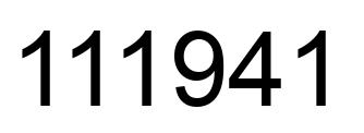 Number 111941 black image