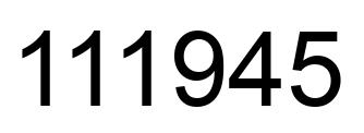 Number 111945 black image