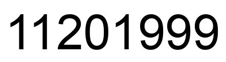 Number 11201999 black image