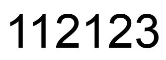 Number 112123 black image