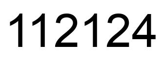 Number 112124 black image