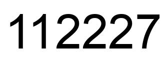 Number 112227 black image